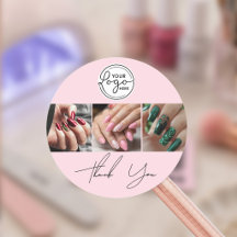 Blush Pink Schrift Logo Foto Nagelstudio Danke