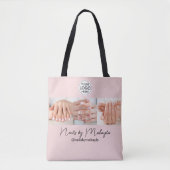Blush Pink Schrift Logo Foto Nagelstudio Tasche (Vorderseite)