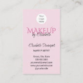 Blush Pink Schrift Logo QR Code Foto Makeup Visitenkarte (Rückseite)