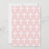 Blush Pink Script Foto Taufe Einladung (Rückseite)