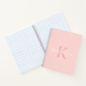 Blush Pink Script Girly Chic Monogram Name Notizblock (Innenseite)