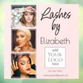 Blush Pink Script Logo 3 Photo Lash Tech Business Fensteraufkleber (Blatt 3)