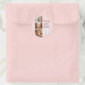 Blush Pink Script Logo 3 Photo Lash Tech Thank You Runder Aufkleber