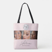 Blush Pink Script Logo Foto Lashes Studio  Tasche (Rückseite)