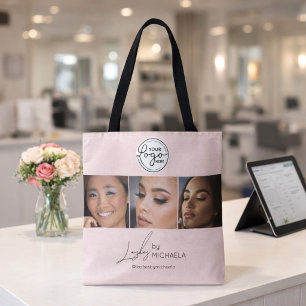 Blush Pink Script Logo Foto Lashes Studio  Tasche