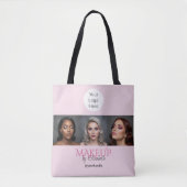 Blush Pink Script Logo Foto Make-up Studio Tasche (Vorderseite)