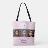 Blush Pink Script Logo Foto Make-up Studio Tasche (Rückseite)