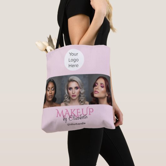 Blush Pink Script Logo Foto Make-up Studio Tasche (Von Nahem)