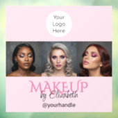Blush Pink Script Logo Foto Makeup Studio Fensteraufkleber (Blatt 3)