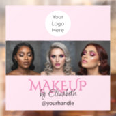 Blush Pink Script Logo Foto Makeup Studio Fensteraufkleber (Blatt 2)