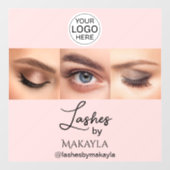 Blush Pink Script Logo Foto Wimpernstudio Fensteraufkleber (Blatt)