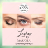 Blush Pink Script Logo Foto Wimpernstudio Fensteraufkleber (Blatt 3)