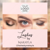 Blush Pink Script Logo Foto Wimpernstudio Fensteraufkleber (Blatt 2)