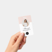 Blush Pink Script Logo Hair Photo Makeup Badge Ausweis (Handheld)