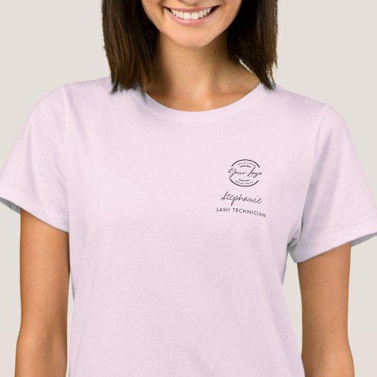 Blush Pink Script Logo Lashes Staff T-Shirt