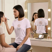 Blush Pink Script Logo Makeup Staff T-Shirt