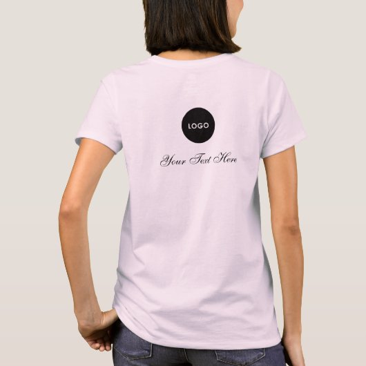 Blush Pink Script Logo Makeup Staff  T-Shirt (Rückseite)