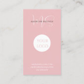 Blush Pink Script Logo Modern Visitenkarte (Rückseite)