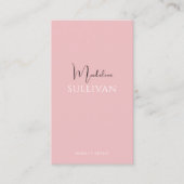 Blush Pink Script Logo Modern Visitenkarte (Vorderseite)