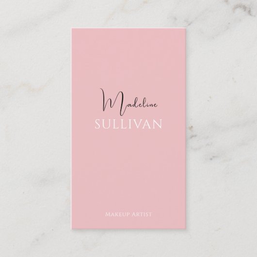 Blush Pink Script Logo Modern Visitenkarte (Vorderseite)