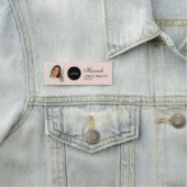 Blush Pink Script Logo Photo Hair Makeup Namensschild (Beispiel)