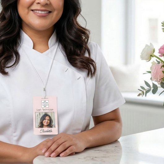 Blush Pink Script Logo Photo Lash Ausweis