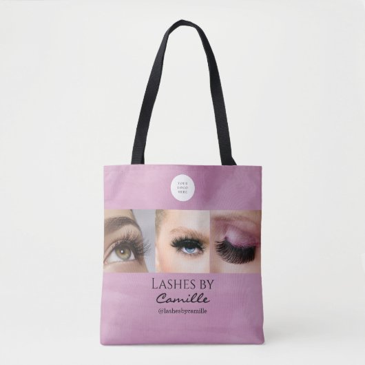Blush Pink Script Logo Photo Lash Studio  Tasche (Vorderseite)