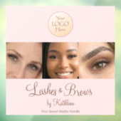 Blush Pink Script Logo Photo Lashes Brows Studio Fensteraufkleber (Blatt 3)
