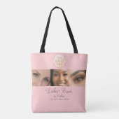 Blush Pink Script Logo Photo Lashes Brows Studio Tasche (Rückseite)