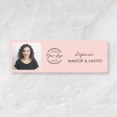 Blush Pink Script Logo Photo Lashes Namensschild
