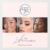 Blush Pink Script Logo Photo Lashes Studio  Fensteraufkleber (Blatt)