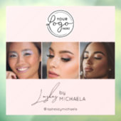 Blush Pink Script Logo Photo Lashes Studio  Fensteraufkleber (Blatt 3)