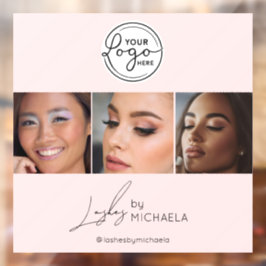 Blush Pink Script Logo Photo Lashes Studio  Fensteraufkleber