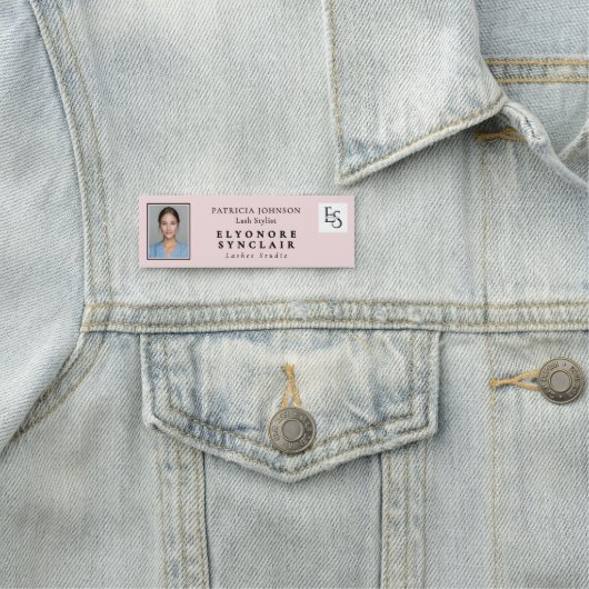 Blush Pink Script Logo Photo Lashes Studio Namensschild (Beispiel)