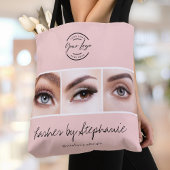 Blush Pink Script Logo Photo Lashes Studio Tasche