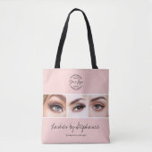 Blush Pink Script Logo Photo Lashes Studio Tasche (Vorderseite)