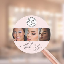 Blush Pink Script Logo Photo Lashes Thank You 