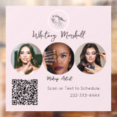 Blush Pink Script Logo Photo Makeup Artist Fensteraufkleber (Blatt 2)