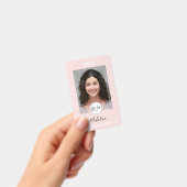 Blush Pink Script Logo Photo Makeup Ausweis (Handheld)