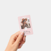 Blush Pink Script Logo Photo Makeup Badge Custom Ausweis (Handheld)