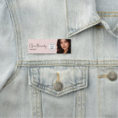 Blush Pink Script Logo Photo Makeup  Namensschild (Beispiel)