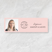 Blush Pink Script Logo Photo Makeup Namensschild