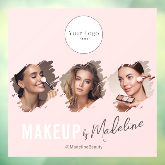 Blush Pink Script Logo Photo Makeup Studio Fensteraufkleber (Blatt 3)