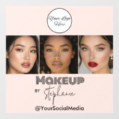 Blush Pink Script Logo Photo Makeup Studio Fensteraufkleber (Blatt)