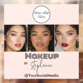 Blush Pink Script Logo Photo Makeup Studio Fensteraufkleber