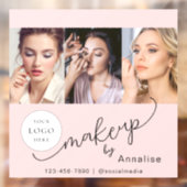 Blush Pink Script Logo Photo Makeup Studio Fensteraufkleber (Blatt 2)