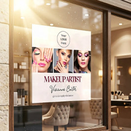 Blush Pink Script Logo Photo Makeup Studio Fensteraufkleber