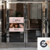 Blush Pink Script Logo Photo Makeup Studio Fensteraufkleber (Büro Tür)