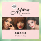 Blush Pink Script Logo Photo Makeup Studio Fensteraufkleber (Blatt 3)