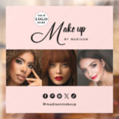 Blush Pink Script Logo Photo Makeup Studio Fensteraufkleber (Blatt 2)